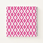 Roze en wit diamantpatroon notitieboek (Achterkant)