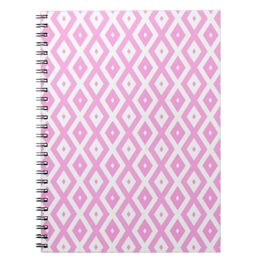 Roze en wit diamantpatroon notitieboek (Voorkant)