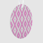 Roze en wit diamantpatroon ornament (voorkant)