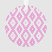 Roze en wit diamantpatroon ornament (achterkant)