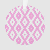 Roze en wit diamantpatroon ornament (voorkant)