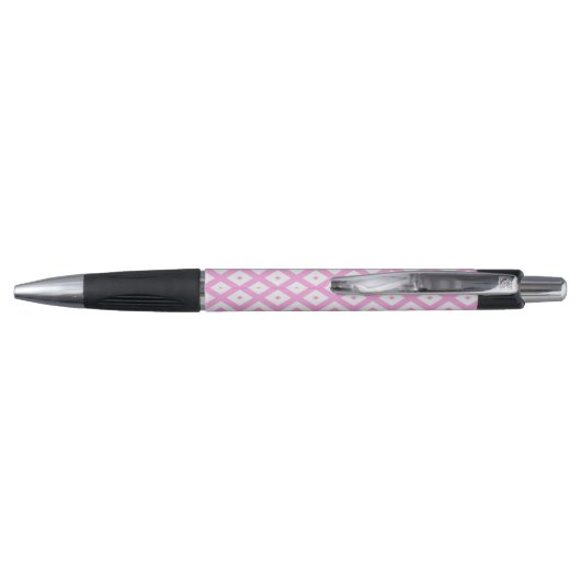 Roze en wit diamantpatroon pen (Achterkant)