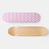 Roze en wit diamantpatroon persoonlijk skateboard (Horizontaal)