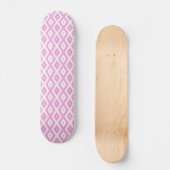 Roze en wit diamantpatroon persoonlijk skateboard (Voorkant)