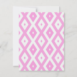 Roze en wit diamantpatroon RSVP kaartje