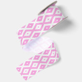 Roze en wit diamantpatroon satijnen lint (Achterkant)