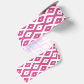 Roze en wit diamantpatroon satijnen lint (Achterkant)