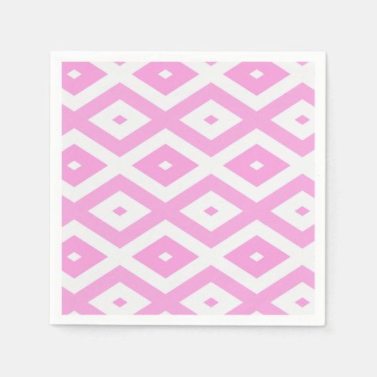 Roze en wit diamantpatroon servet (Voorkant)