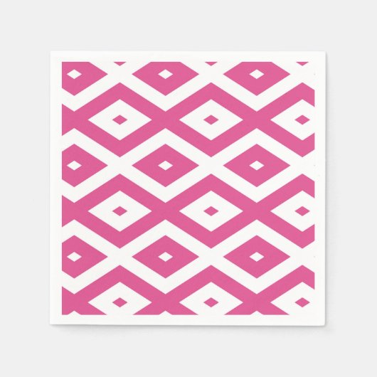 Roze en wit diamantpatroon servet (Voorkant)