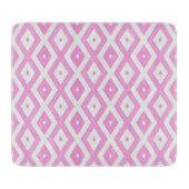 Roze en wit diamantpatroon snijplank (Voorkant)