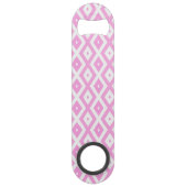 Roze en wit diamantpatroon speed flessenopener (Achterkant)