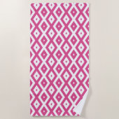 Roze en wit diamantpatroon strandlaken (Voorkant)