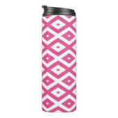 Roze en wit diamantpatroon thermosbeker (Geroteerd rechts)