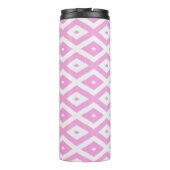 Roze en wit diamantpatroon thermosbeker (Achterkant)