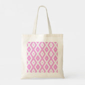 Roze en wit diamantpatroon tote bag (Achterkant)