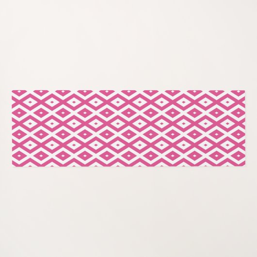 Roze en wit diamantpatroon yogamat (Achterkant (horizontaal))