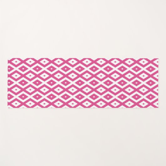 Roze en wit diamantpatroon yogamat (Voorkant (horizontaal))
