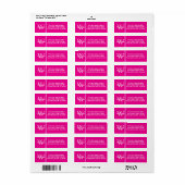 Roze en wit | Eenvoudig familienaam monogram Etiket (Full Sheet)