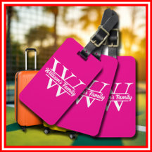 Roze en Wit | Eenvoudig familienaammonogram