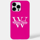 Roze en Wit | Eenvoudig familienaammonogram  Case-Mate iPhone Case (Achterkant)