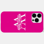 Roze en Wit | Eenvoudig familienaammonogram  Case-Mate iPhone Case (Achterkant (horizontaal))