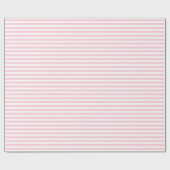 Roze en Wit Eenvoudig Smalle Streeppatroon Cadeaupapier (Vlak)