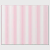 Roze en Wit Eenvoudig Smalle Streeppatroon Cadeaupapier (Vlak)