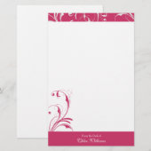 Roze en wit Elegant bloeien Briefpapier (Voorkant / Achterkant)