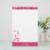 Roze en wit Elegant bloeien Briefpapier (Staand voorkant)