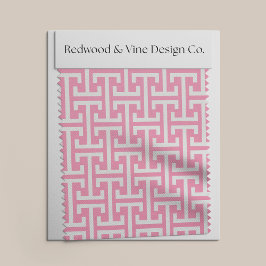 Roze en Wit / / Elke kleur Preppy Grieks Patroon Stof