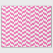 Roze en wit Extra Groot Herringbone Cadeaupapier (Vlak)