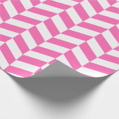 Roze en wit Extra Groot Herringbone Cadeaupapier (Hoek)