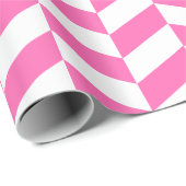 Roze en wit Extra Groot Herringbone Cadeaupapier (Rol Hoek)