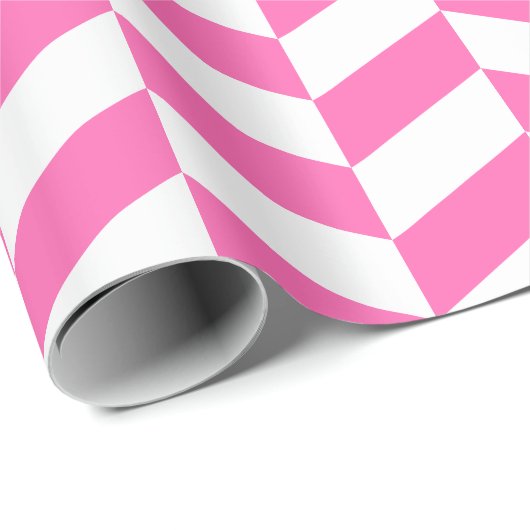 Roze en wit Extra Groot Herringbone Cadeaupapier (Rol Hoek)