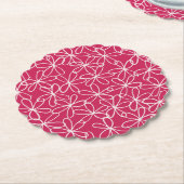 Roze en wit Fancy ontwerp Kartonnen Onderzetters (Gekanteld)