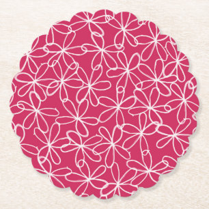 Roze en wit Fancy ontwerp Kartonnen Onderzetters
