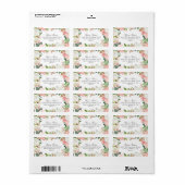 Roze en wit Floral Lijst Adres Etiket (Full Sheet)