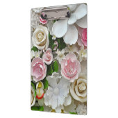 Roze en wit floreel patroon klembord (Links)