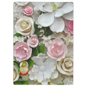 Roze en wit floreel patroon klembord (Achterkant)