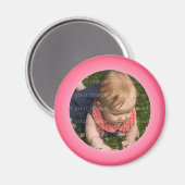 Roze en wit foto lijst magneet (Voorkant / Achterkant)