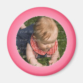 Roze en wit foto lijst magneet (Voorkant)