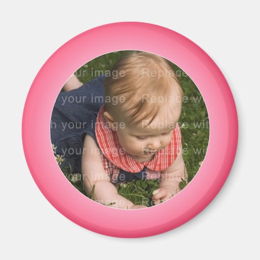 Roze en wit foto lijst magneet (Voorkant)