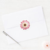 Roze en Wit Fotografische Gerbera Daisy Flower Ronde Sticker (Envelop)