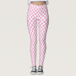 Roze en wit gebarsten patroon leggings<br><div class="desc">Leggings roze en wit gecheckt patroonpatroon</div>