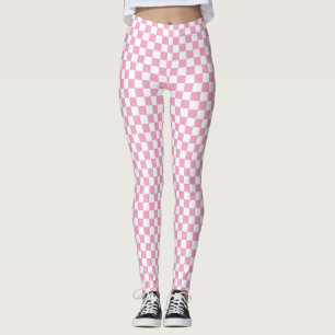 Roze en wit gebarsten patroon leggings