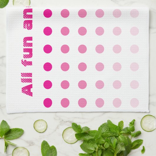 Roze en wit gebarsten theedoek (Gevouwen)