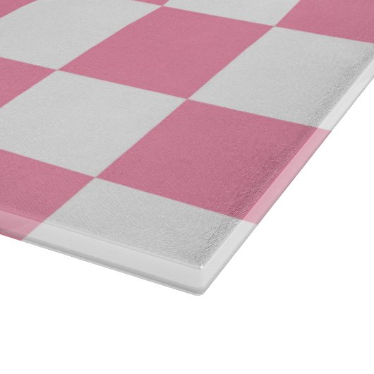 Roze en wit gecontroleerd snijplank (Hoek)