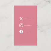 Roze en wit gemaakt met liefde hart sociale links informatiekaartje (Achterkant)