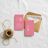 Roze en wit gemaakt met liefde hart sociale links informatiekaartje