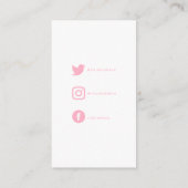 Roze en wit gemaakt met liefdeshart, sociale links informatiekaartje (Achterkant)